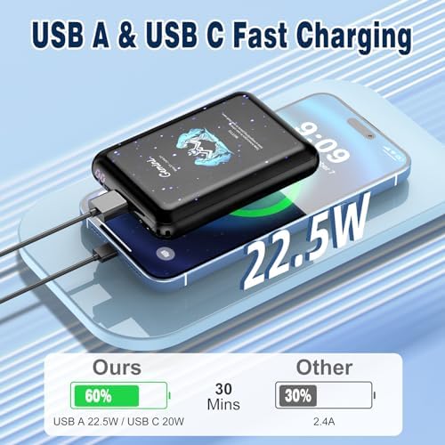 Compact 10000 m Ah Mini Power Bank – Fast Charging Portable USB-C Charger with Virgo Constellation Design for i Phone, Samsung, and Tablets – Ideal Gift for Tech Enthusiasts and Festival Celebrations – Enhanced Portability and Efficiency