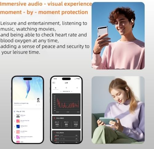 Open-Ear Wireless Fitness Earbuds for Mindful Meditation and Enhanced Wellness – Real-Time Heart Rate & Sp O2 Monitoring, IPX5 Waterproof for Active Lifestyles, Secure Fit for Running and Yoga, Compatible with Multiple Devices, Sleek White Design – Transform Your Relaxation Journey