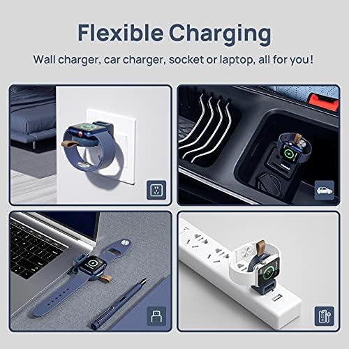 Portable Magnetic Wireless Charger for Apple Watch – Fast Charging i Watch Accessory for Ultra, Series 1-9, and SE – Travel-Friendly Cordless Design for Ultimate Convenience and Durability