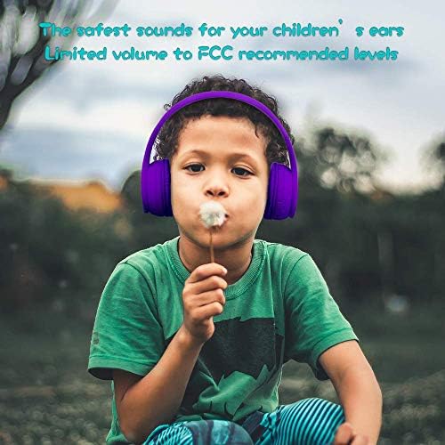 Vibrant Purple Bluetooth Headphones for Kids – Ultimate 60-Hour Playtime, Safe Volume Limiting, Foldable Over-Ear Design, Microphone & AUX Input – Perfect Wireless Headset for School, Home, and Travel Fun