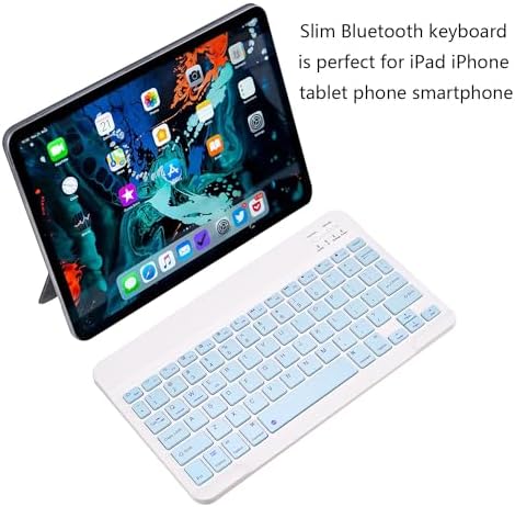Portable Ultra-Slim Bluetooth Keyboard – Rechargeable Mini Wireless Typing Solution for i Pad, i Phone, Android Tablets and Smartphones – Enhanced Compatibility & Quick Response Keys – Perfect for On-the-Go Productivity