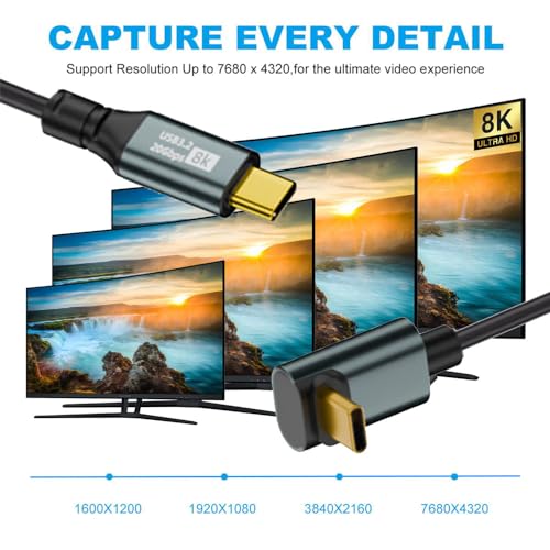 Revolutionary xiwai USB4 Type-C Male to Male Extension Cable – 20 Gbps Data Transfer with 100 W Power Delivery, 8 K Video Output, Coiled Design for Maximum Space Efficiency, and Angled Connector for Seamless Access in Compact Areas – Perfect for Laptops, Tablets, and Modern Tech Environments