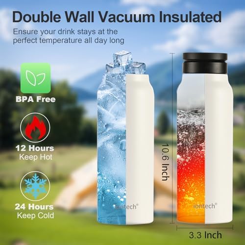 Maximize Your Hydration with the iontech 32 oz Insulated Water Bottle Featuring Mag Safe Compatibility – Innovative Stainless Steel Flask with Magnetic Phone Tripod Mount for Effortless Access During Gym, Sports, Travel, and Daily Commutes – Keeps Beverages Hot for 12 Hours and Cold for 24 Hours in Striking Blue – Ultimate Convenience for Active Lifestyles