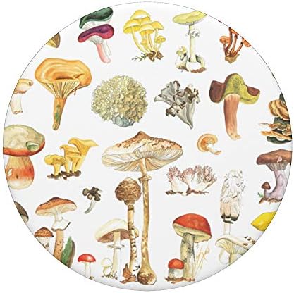 Mushroom Varieties Fungi Woodland Botanical Morel PopSockets PopGrip: Swappable Grip for Phones & Tablets – Enhanced Compatibility and Speed