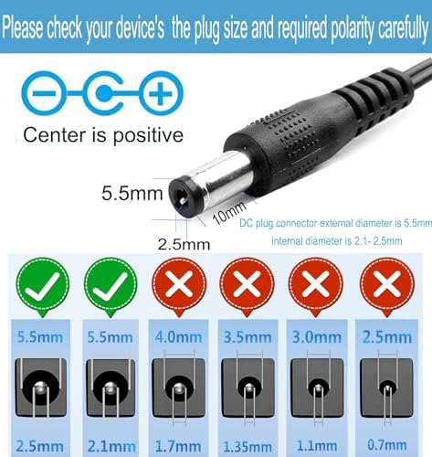 24 V 1 A AC to DC Power Adapter – Universal 100-240 V Input, High-Performance 24 W Power Supply for LED Strip Lights, CCTV Cameras, and DC Pumps – Reliable 5.5 mm x 2.5 mm Connector for Optimal Device Compatibility and Efficiency