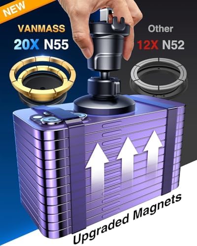 VANMASS Mag Safe Car Mount – 2025 Enhanced Magnetic Phone Holder with Clip Hook for Secure Vent Installation | Universal Cradle for i Phone 16-11 & Samsung Android Devices | Effortless Hands-Free Access for Safer Driving Experience