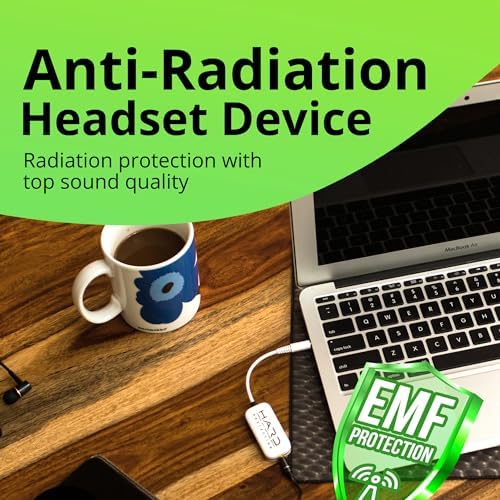 Elevate Your Audio Experience with the Shield Your Body EMF Blocker Headset – Advanced Radiation Protection for 5 G Devices, Enhanced Sound Quality, and Air Tube Technology for Health-Conscious Listeners, Compatible with Standard 3.5 mm Headphones – Lightweight, Durable, and Ideal for Everyday Use