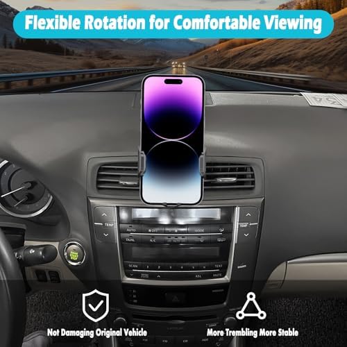 Ultimate Lexus IS 350/IS 250 Phone Holder – 360° Rotatable Car Mount for 4.7-7″ Devices, Thick Case Compatible, Effortless Installation, Enhanced Stability for Safe Navigation – Perfect Accessory for 2009-2015 Models