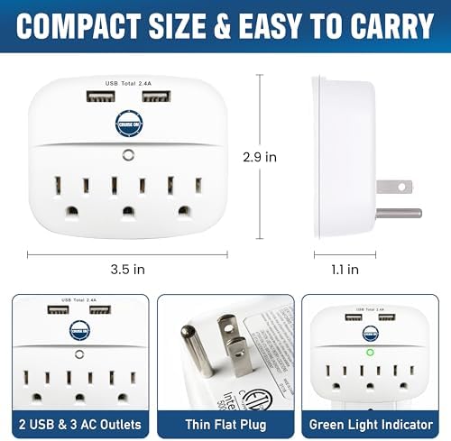 Ultimate Cruise Power Strip with 3.3 ft Extension Cord & Fast Charging USB Ports – Non-Surge Design for Seamless Connectivity on Carnival, Princess & Major Cruise Lines (2025/2026) – Essential Travel Accessory for All Devices