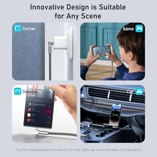 USB C to USB C Cable 10FT 240W, 180°Rotating USB C Cable Braided Type C Charger Cable Fast Charge for iPhone 16/16Pro/16Plus/16ProMax,MacBook Air,iPad Pro,Pixel,Samsung Galaxy S23/S24 Ultra-Black – Enhanced Compatibility and Speed