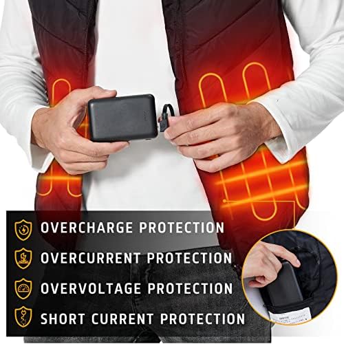 Ultimate 10,000 m Ah Rechargeable Battery Pack for Heated Vests – High-Capacity Power Bank for Enhanced Comfort in Heated Jackets and Hoodies – Fast Charging, Lightweight, and Versatile Compatibility for Men and Women’s Outdoor Wear – Essential Heating Solution for Cold Weather Adventures