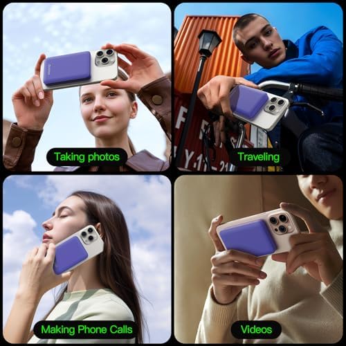 2025 Magnetic 15 W Slim Power Bank for i Phone – 5000 m Ah Magsafe Battery Pack with 20 W Fast Charging, Wireless Charger with LED Display for i Phone 12/13/14/15/16 Series – Ultimate Portability and Enhanced Charging Efficiency