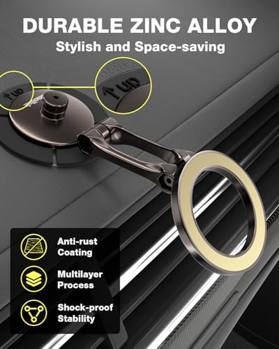 Elevate Your Tesla Experience with the Smolink All-Metal Magnetic Phone Mount – Premium Magnetic Holder for Tesla Model 3, Y, S, X, Compatible with Mag Safe and All Smartphones, Foldable Design for Sleek Aesthetics and Enhanced Durability, Perfect Car Dashboard Accessory for Hands-Free Navigation and Secure Device Attachment, Black Finish for a Refined Look