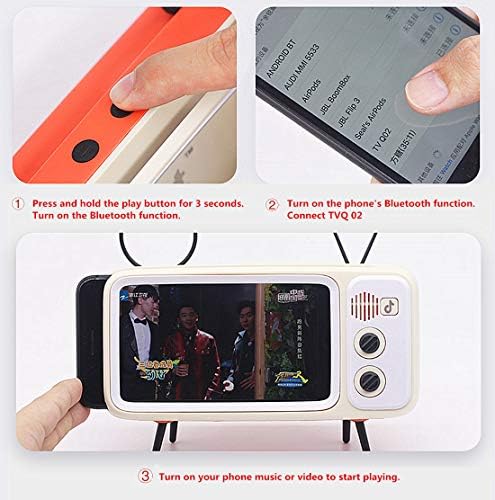 TV Speaker Phone Holder Style Mobile Phone Holder with Speaker Suitable for Smartphones Under 6.5 inches for Men Mens Husband Tester (Front Black and Back Orange) – Enhanced Compatibility and Speed