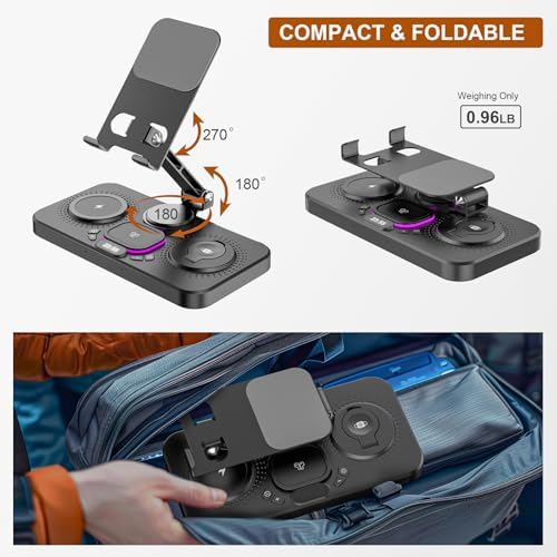 Multi-Device Wireless Charging Station with Clock & 7-Color Ambient Light for i Phone 16/15/14, Apple Watch 10/9/8, and Air Pods 4/3/2 – High-Speed 30 W Dock for i Pad and Samsung Devices, Stylish Desk Organizer with Soothing Illumination