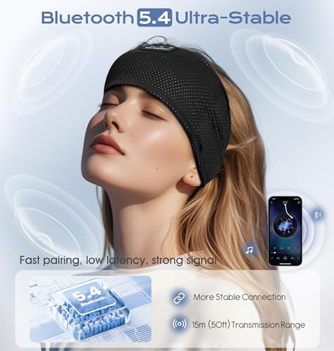 Revolutionary Bluetooth 5.4 Sleep Headphones Headband – Ultra-Thin Wireless Earphones for Uninterrupted Comfort During Sleep, Yoga, Running, and Jogging – Ideal Gift for Active Lifestyles and Relaxation Seekers