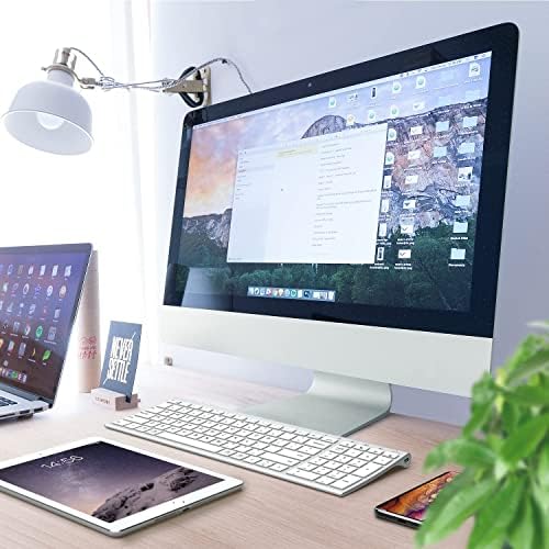 Experience Unmatched Versatility with the i Clever BK10 Bluetooth 5.1 Wireless Keyboard – Ergonomic Comfort Meets Multi-Device Connectivity for Mac, i Pad, i Phone, Android, and Windows – Full-Size Layout with Number Pad for Enhanced Productivity and Seamless Workflow – Rechargeable, Lightweight, and Stylish Design for Effortless Typing Anywhere
