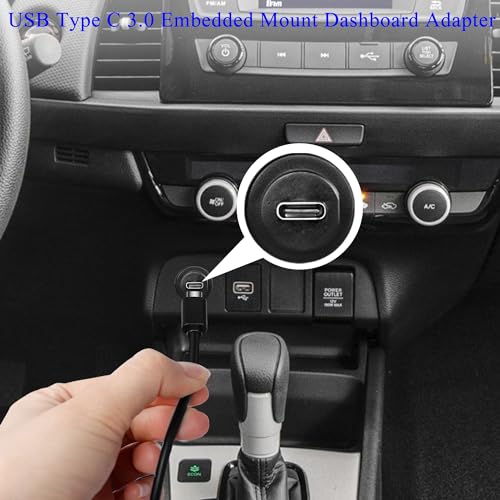 Revolutionize Your Charging with the QIANRENON 5 Gbps USB C Flush Mount Adapter – Sleek, Secure Power Delivery Charger for Cars, RVs & Boats – Experience Fast Data Transfers & Effortless Installation – 60 W PD Charging for Laptops, Smartphones & Tablets – Declutter Your Workspace with a Reliable Connectivity Solution