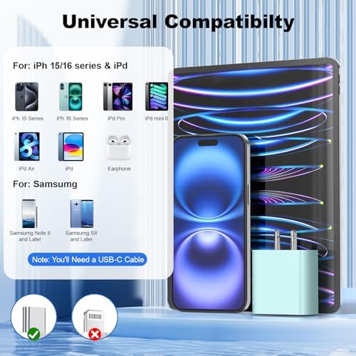 Ultimate Fast Charging Kit for i Phone 16 & Samsung Galaxy – 10 FT USB-C Charger Cable with High-Speed Type C Block – Universal Compatibility for i Phone 16/15/Plus/Pro/Pro Max & Samsung S24/S23/S22/S21 – Reliable, Durable, and Efficient Charging Solution for All Your Devices