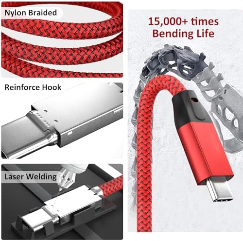 Experience High-Speed Connectivity with Use Bean USB C to USB C Cable – 100 W Fast Charging & 20 Gbps Data Transfer – 15 FT Dual Pack for Mac Book Pro, Galaxy S25 Ultra, i Pad Mini 6, and More – Enhanced 4 K Video Output for Ultimate Performance and Compatibility