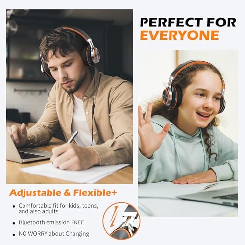 Premium AILIHEN C8 Kids Wired Headphones – Foldable On-Ear Design with Adjustable Volume Control and Built-In Microphone for Safe Listening – Perfect for School, Travel, and Home Use (Black/Blue) – Exceptional Sound Quality for Young Audiophiles and Learning Environments