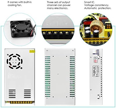 Aclorol 5 V 70 A Universal Power Supply – 350 W High-Efficiency AC to DC Transformer for LED Strips, CCTV Cameras, and Security Systems – Versatile Power Adapter with Rapid Switching Technology and Enhanced Compatibility for Optimal Device Performance
