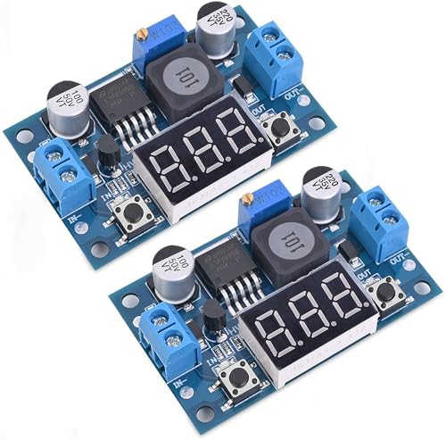 Versatile LM2596 Adjustable Buck Converter Module with Integrated LED Voltmeter – High-Efficiency DC-DC Power Supply for Precise Voltage Regulation from 4 V to 40 V, Outputs from 1.25 V to 37 V – Bulk Set of 6 for Enhanced Project Flexibility and Convenience