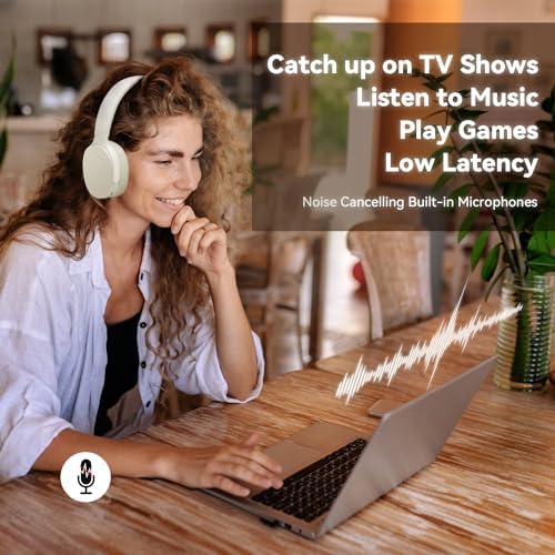 Elevate Your Listening Experience with FIKDCMJ Wireless Over-Ear Headphones – Advanced Noise Cancellation, 12 Hours of Playtime, Hi-Fi Sound & Deep Bass for Audiophiles – Ultra-Lightweight & Foldable Design Perfect for Travel, Luxurious Soft Protein Earpads for All-Day Comfort – Ideal for Home Office, On-the-Go Use & Multi-Device Compatibility