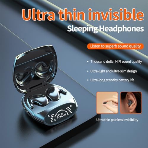 Revolutionary Wireless Sleep Earbuds for Side Sleepers – Ultra-Lightweight Noise-Cancellation In-Ear Headphones with Invisible Comfort Fit and LED Battery Indicator – Perfect for Restful Sleep, Productive Work, and Outdoor Activities – Seamless Device Compatibility with Swift Pairing in Elegant White Design
