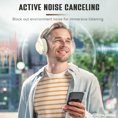 FIFINE X3 Bluetooth Over-Ear Headphones with Enhanced Noise Cancellation – 65-Hour Battery Life for Ultimate Listening Freedom – Ultra-Soft Cushions Perfect for Music, Gaming, and Travel – Compatible with i Phone, Android, and Tablets – Immerse Yourself in Superior Sound Quality