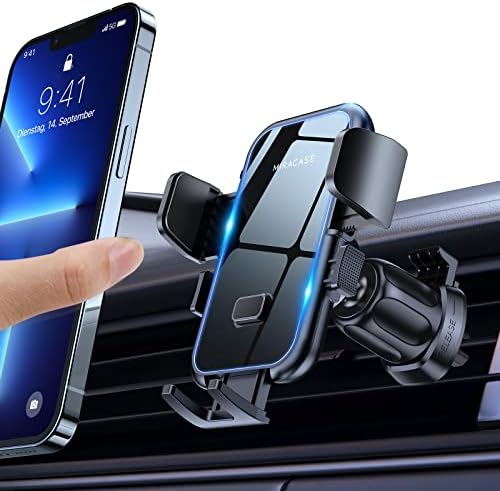 Miracase Universal Car Vent Phone Holder – Enhanced Non-Slip Clip for Safe Smartphone Mounting, Hands-Free Navigation & Communication, Compatible with All Models Including Latest i Phones – Sleek Grey Design for Ultimate Driving Safety and Ease