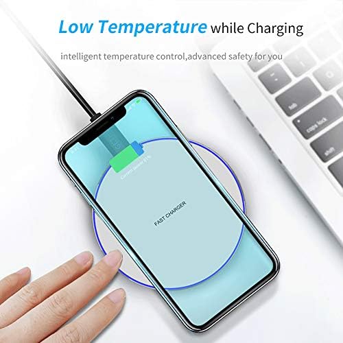 FDGAO Ultra-Compact 20 W Max Fast Wireless Charger – Effortless Qi Charging Pad for i Phone 16/15/14/13/12/SE/11/XS Max/XR, Samsung Galaxy S25/S24/Note, Air Pods, Pixel & LG G8 – Streamlined Charging Solution with Advanced Safety Features for Home or Office Use