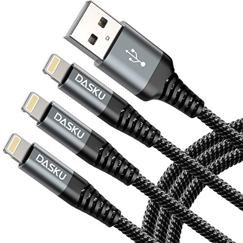 3-Pack 3 FT Lightning Cable – Premium Nylon Braided Fast Charging Cord for i Phone 13/12/11/Pro Max/X/Xs Max/Xr/8 Plus/7 Plus/6 S Plus/6 Plus/i Pad – Ultimate Durability & Tangle-Free Convenience