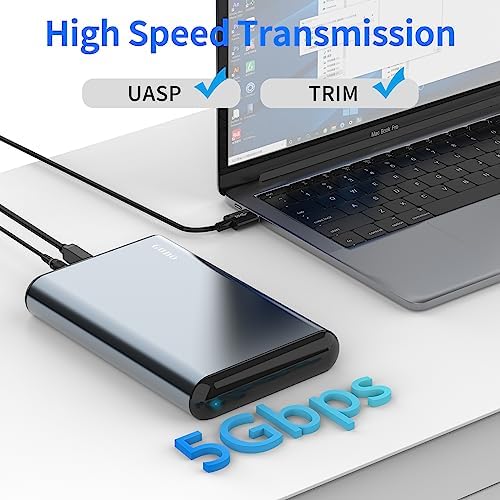 GODO USB 3.0 Vertical Hard Drive Enclosure for 3.5 Inch SATA HDD/SSD – Premium Aluminum Dock with UASP Technology, Supports Up to 18 TB Storage, Space-Saving Design, Power Adapter Included for Enhanced Performance and Compatibility