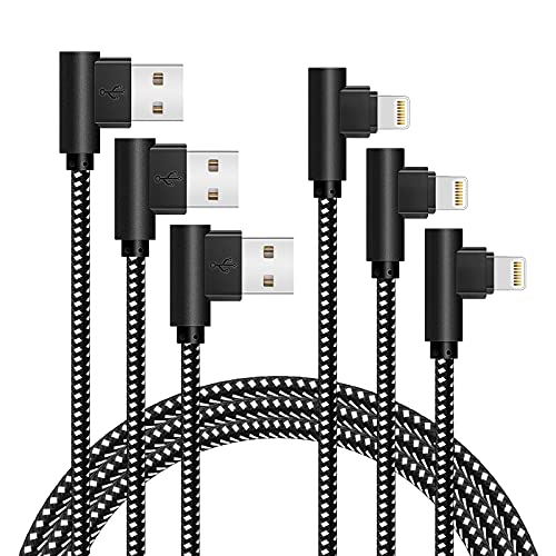 Revolutionize Your Gaming Setup with the 90 Degree 10 FT Heavy Duty i Phone Charger Cable – Ultimate Compatibility for i Phone Xs Max, XS, XR, 7, 7 Plus, X, 8, 8 Plus, 6 S, 6 S Plus, SE – Enhanced Durability & Fast Charging Performance in Black Red Design