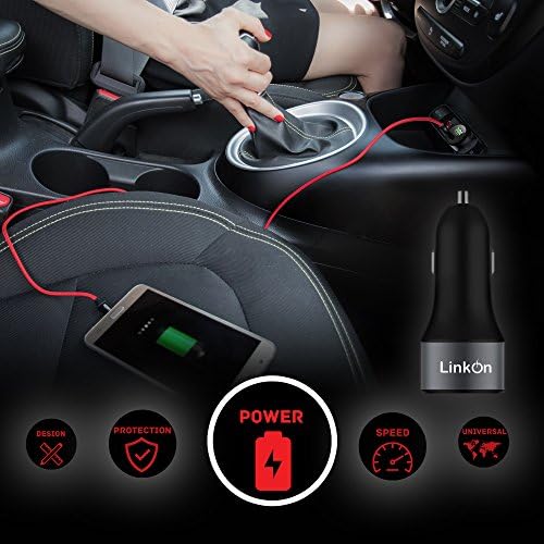 Experience Rapid Power with the Link On 84 W USB-C Car Charger: Dual-Port Fast Charging Adapter Featuring 60 W PD3.0 & 18 W QC3.0 for Mac Book, Dell XPS, Google Chromebook & More – Compact, Multi-Device Accessory with Enhanced Safety Mechanisms for Reliable Performance on the Road