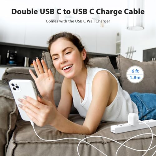 Jiunai 45 W USB C Fast Charging Power Adapter with 6 ft Cable – Universal Type C Charger for Pixel 9 Pro, i Phone 16 & 15, Mac Book Air, Galaxy S25/S24/S23 – Travel-Ready High-Speed Charging Solution with Enhanced Compatibility