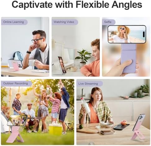 iontech Phone Stand Tripod Wallet Compatible with MagSafe iPhone 16/15/14/13/12 Series, 3 in 1 Strong Magnetic Phone Holder, Vegan Leather Wallet, Lightweight & Adjustable Cell Phone Stand (Grey) – Enhanced Compatibility and Speed