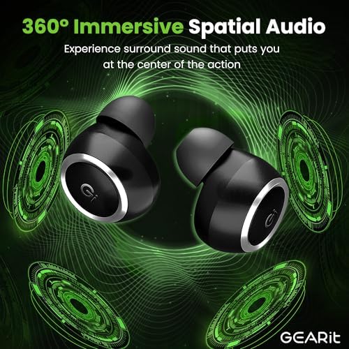 Elevate Your Audio Experience with GEARit True Wireless Bluetooth Earbuds – Seamlessly Compatible with i Phone & Android, 22-Hour Battery Life, and Advanced Active Noise Cancellation for Maximum Sound Clarity – Enjoy Immersive HD Audio, Effortless Smart Touch Controls, and Lightning-Fast 5.4 Bluetooth Connectivity for Your On-the-Go Lifestyle – Perfect for Commuters, Fitness Enthusiasts, and Everyday Use.