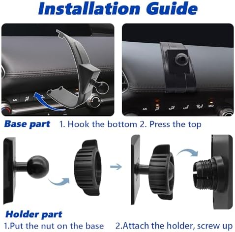 Mazda 3 Car Phone Mount (2019-2024) – Ultimate Thick Case Friendly Mobile Holder for Hands-Free Navigation, Air Vent Installation, 360-Degree Rotation, Secure and Stable Cradle for All Smartphones – Elevate Your Driving Safety and Convenience