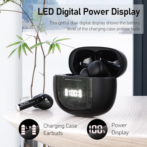 Premium Wireless Earbuds with Bluetooth 5.3 – Deep Bass Stereo Sound & IP67 Waterproof for Ultimate Durability – True Wireless Design with LED Power Display Charging Case – Perfect for Sports, Workouts, and Leisure Listening – Enhanced Compatibility & Clear Calls with Built-in Microphone – Elevate Your Audio Experience with CALCINI