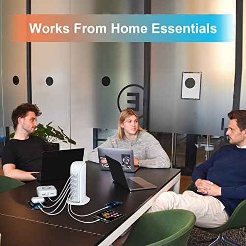 Elevate Your Charging Game with Upoy’s Ultimate USB Power Hub: Multi-Device Charging Station with 5 ft Extension Cord for i Phones, Tablets, and Earbuds – Fast, Efficient Power Adapter for Home and Office Use with Advanced Safety Features