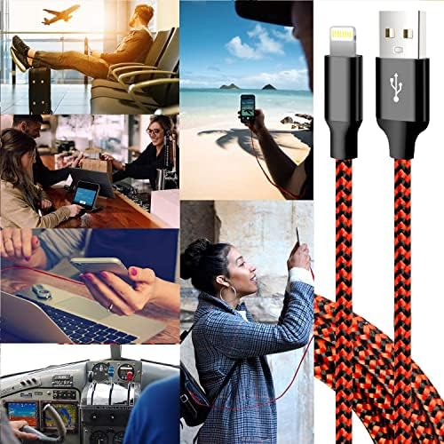 Premium 5-Pack i Phone Charger Set: MFi Certified Nylon Braided Fast Charging Cables (3 FT, 6 FT, 10 FT) for i Phone 14/13/12/11/X/Max/8/7/6/5/SE/i Pad – Unmatched Durability & Versatile Lengths for Every Lifestyle