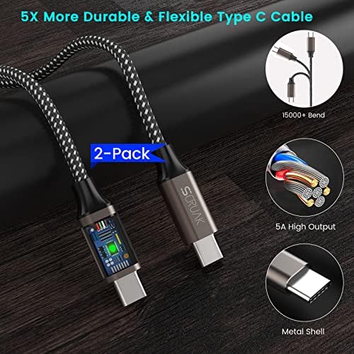 SCRUAK 45 W PPS Ultra Fast USB-C Charger for Samsung Galaxy S24/S25 Series – Dual Wall & Car Charging Solution with 10 FT & 3.3 FT 5 A Type C Cables – High-Speed Compatibility for Note 20/10+ and More
