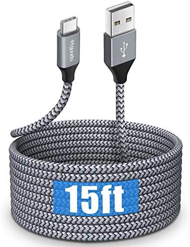 etguuds 20 ft USB C Cable – Long Nylon Braided Charger for Fast Data Transfer & Charging – USB-A 2.0 to Type C Compatibility for Samsung Galaxy Note, LG, Moto, Pixel, Switch & More – Durable Connection for Home & Office Use