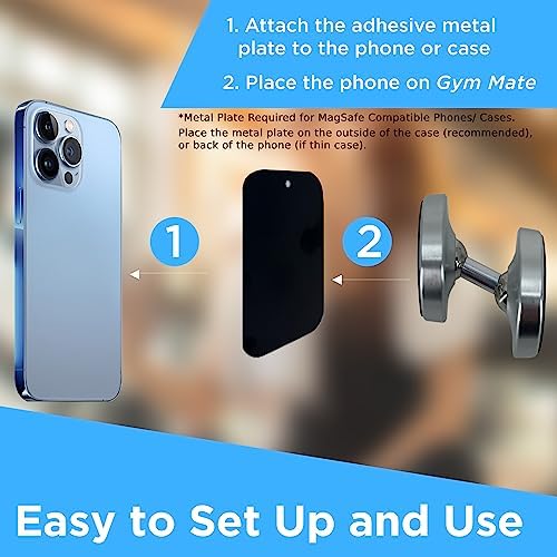 Gym Mate Dual Magnetic Phone Mount & Holder. Attaches magnetically to Metal Surface. Shoot Hands-Free Videos While Working Out. Strong Joints and Magnets. Compact Size. – Enhanced Compatibility and Speed