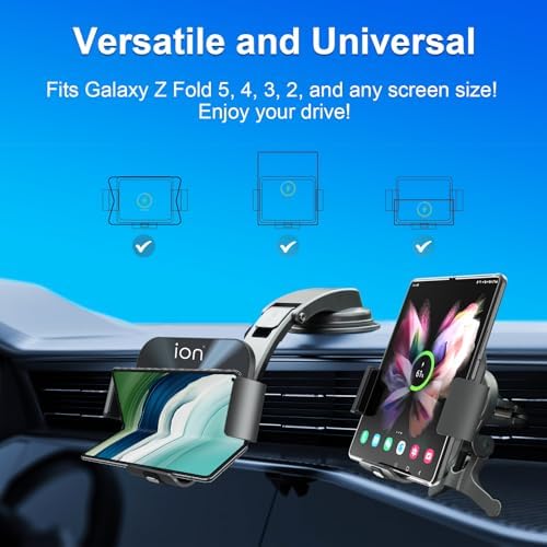 Revolutionary 2-in-1 Wireless Charging Car Mount for Samsung Galaxy Z Fold Series – 15 W Fast Charger & Versatile Phone Holder for Dashboard or Air Vent – Durable & Stylish Accessory for Effortless On-the-Go Charging and Accessibility