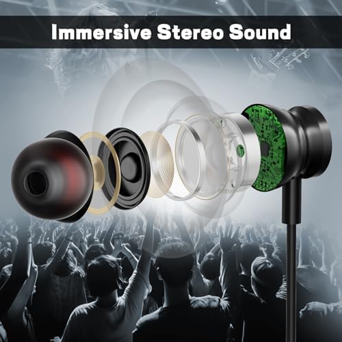 Ultimate USB C Wired Headphones for Samsung Galaxy S25/S24/S23/S22 Ultra, i Phone 15/16 Pro Max & Google Pixel 9 Pro 8 a – High-Fidelity Noise-Cancelling Earbuds with Built-in Mic, Volume Control & Ergonomic Comfort – Experience Unmatched Audio Clarity in Striking Blue