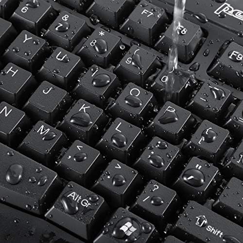 Durable & Washable Perixx PERIBOARD-517 Wired USB Keyboard – IP65 Certified, Ergonomic Design for Home & Office Use, Enhanced Compatibility with Windows & mac OS, Ideal for Quick Cleaning and Hygiene