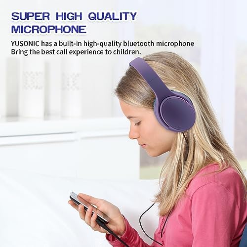 Light Blue Kids Bluetooth Headphones – Safe 93 d B Volume Limitation for Ear Protection – Foldable & Travel-Friendly Design – Built-in Microphone for Hands-Free Calls – Comfortable Wireless Headphones for Toddlers and Children – Perfect for School, Home, and Fun Activities
